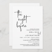 Invitation La veille, Dîner de répétition Mariage (Devant / Derrière)