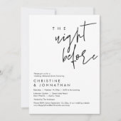 Invitation La veille, Dîner de répétition Mariage (Devant)