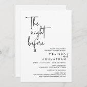 Invitation La veille, Dîner de répétition Mariage (Devant / Derrière)