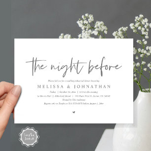 Invitation La veille, Dîner de répétition Mariage