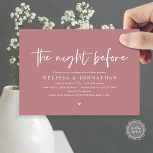 Invitation La veille, Dîner de répétition Mariage