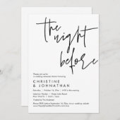 Invitation La veille, Dîner de répétition Mariage (Devant / Derrière)