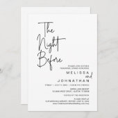 Invitation La veille, Dîner de répétition Mariage (Devant / Derrière)