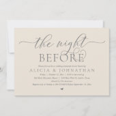 Invitation La veille, Dîner De Répétition Mariage Classique (Devant)