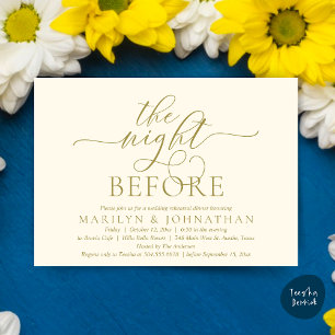 Invitation La veille, Dîner De Répétition Mariage Classique