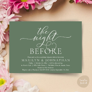 Invitation La veille, Dîner De Répétition Mariage Classique