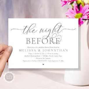 Invitation La veille, Dîner De Répétition Mariage Classique