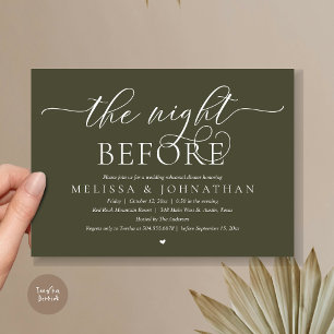 Invitation La veille, Dîner De Répétition Mariage Classique