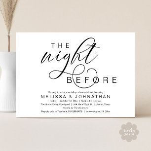 Invitation La veille, Dîner De Répétition Mariage Classique