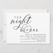 Invitation La veille, Dîner De Répétition Mariage Classique (Devant)