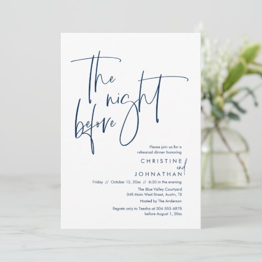 Invitation La veille, Dîner de répétition Mariage Décontracté (Debout devant)