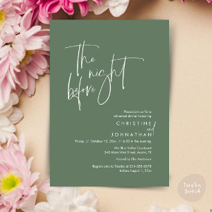 Invitation La veille, Dîner de répétition Mariage Décontracté