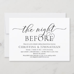 Invitation La veille, Dîner de répétition Mariage Invitat