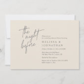 Invitation La veille, Dîner De Répétition Mariage Moderne (Devant)