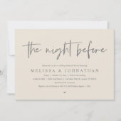 Invitation La veille, Dîner De Répétition Mariage Moderne (Devant)