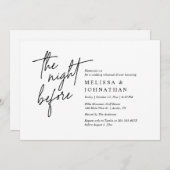 Invitation La veille, Dîner De Répétition Mariage Moderne (Devant / Derrière)