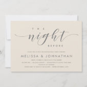 Invitation La veille, Dîner De Répétition Mariage Moderne (Devant)