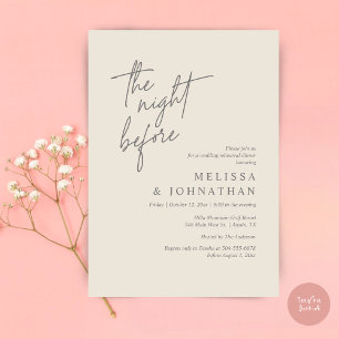 Invitation La veille, Dîner De Répétition Mariage Moderne