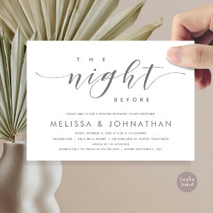Invitation La veille, Dîner De Répétition Mariage Moderne
