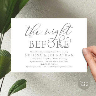 Invitation La veille, Dîner De Répétition Mariage Moderne