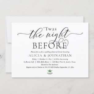 Invitation La veille, Dîner De Répétition Mariage Moderne