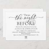 Invitation La veille, Dîner De Répétition Mariage Moderne (Devant / Derrière)