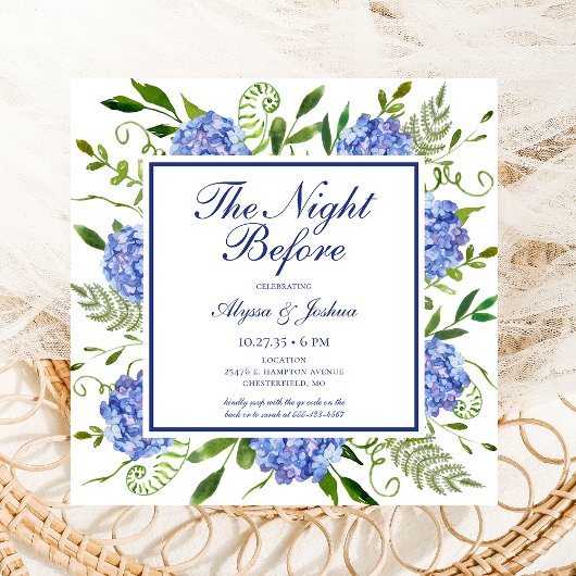 Invitation La veille du code QR de l'hortensia bleu