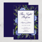 Invitation La veille du code QR de l'hortensia bleu (Devant / Derrière)