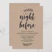 Invitation La veille, Rustic Kraft, Dîner de répétition (Devant / Derrière)