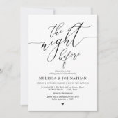 Invitation La veille, Soirée de répétition Mariage (Devant)