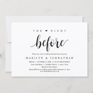 Invitation La veille, Soirée de répétition Mariage