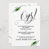 Invitation La verdure a repoussé le Mariage "Oups !" Faire-pa (Devant / Derrière)