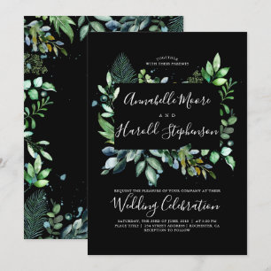 Invitation La verdure Bois Mariage d'aquarelle moderne