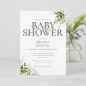Invitation La verdure botanique Baby shower floral (Debout devant)