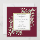 Invitation La verdure botanique en un seul Mariage de Bourgog (Devant)