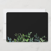 Invitation La verdure botanique Fête des mariées noire (Dos)