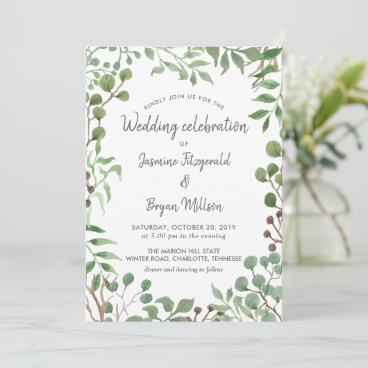 Invitation La verdure botanique | Feuille | MARIAGE (Debout devant)