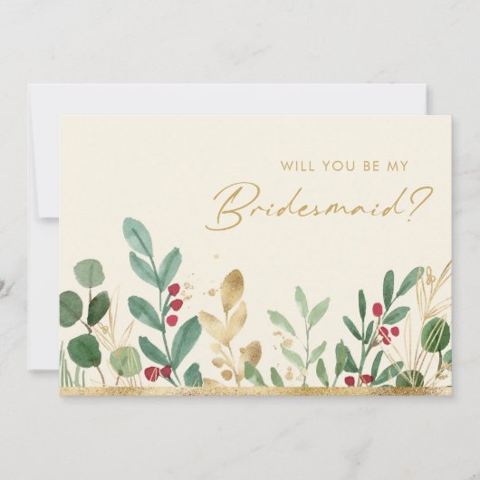 Invitation La verdure de Noël | Proposition d'aide-ménam (Devant)