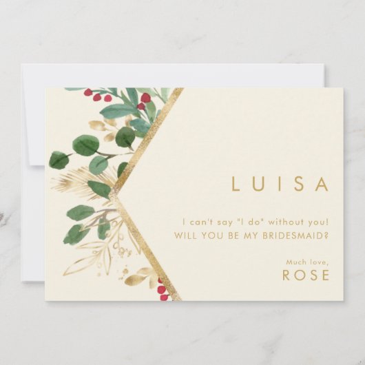 Invitation La verdure de Noël | Proposition d'aide-ménam (Dos)