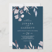 Invitation La verdure d'hiver | Mariage Décontracté bleu (Devant)