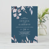 Invitation La verdure d'hiver | Mariage Décontracté bleu (Debout devant)