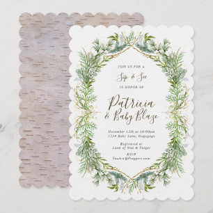 Invitation La verdure d'hiver sirotent et voient l'invitation