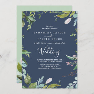 Invitation La verdure estivale   Mariage de marine