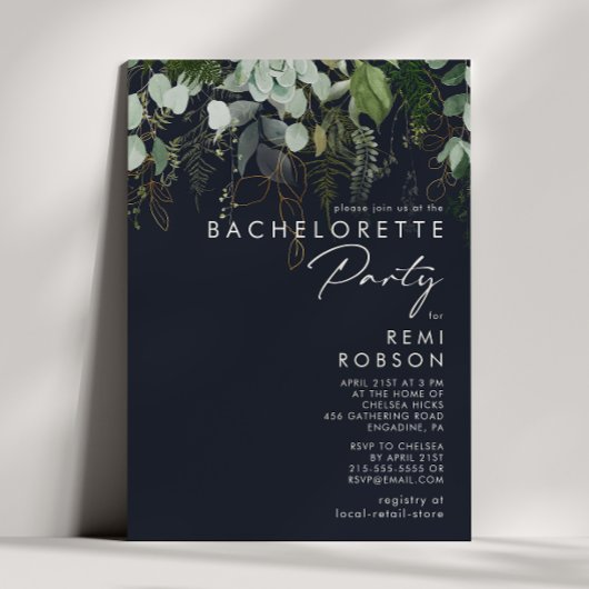 Invitation La verdure et la feuille d'or | Bachelorette de la