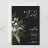 Invitation La verdure et la feuille d'or | Black Brunch et Bu (Devant)