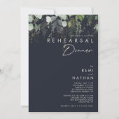 Invitation La verdure et la feuille d'or | Dîner de répétitio (Devant)