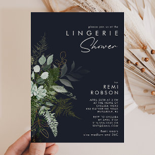 Invitation La verdure et la feuille d'or   Douche en lingerie