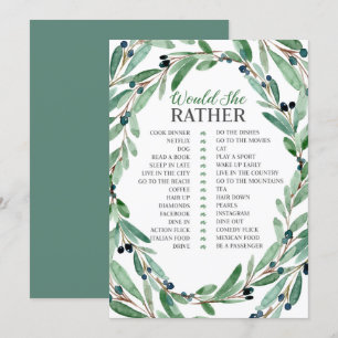 Invitation La verdure gracieuse nuptiale elle cardent plutôt