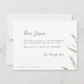 Invitation La verdure minimale sera-t-elle ma servante d'honn (Dos)