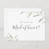 Invitation La verdure minimale sera-t-elle ma servante d'honn (Devant / Derrière)